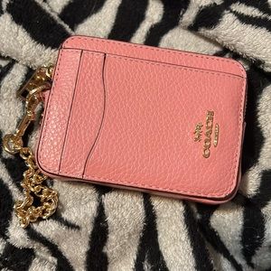 Coach wallet with gold chain